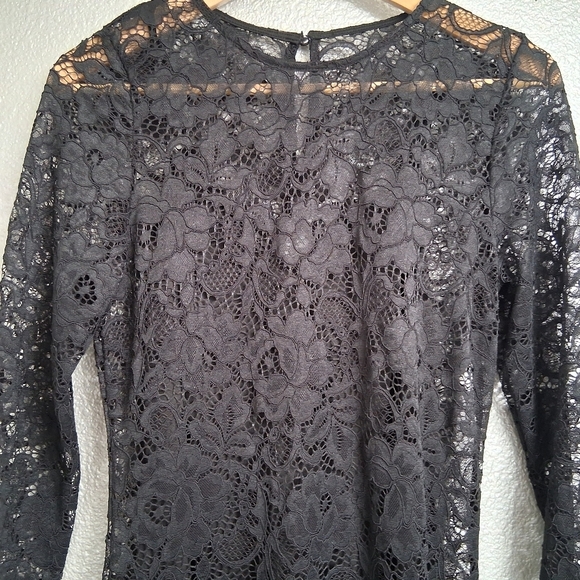 NWOT Black Floral Lace Dress - Picture 6 of 8